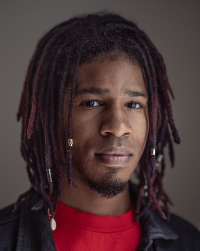 medium length dyed dreads men