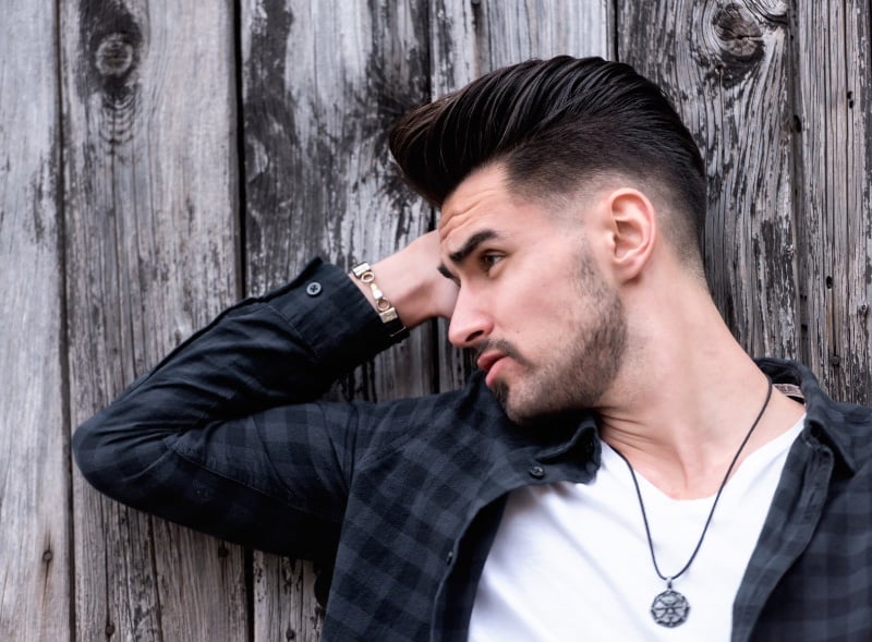 pompadour with drop fade