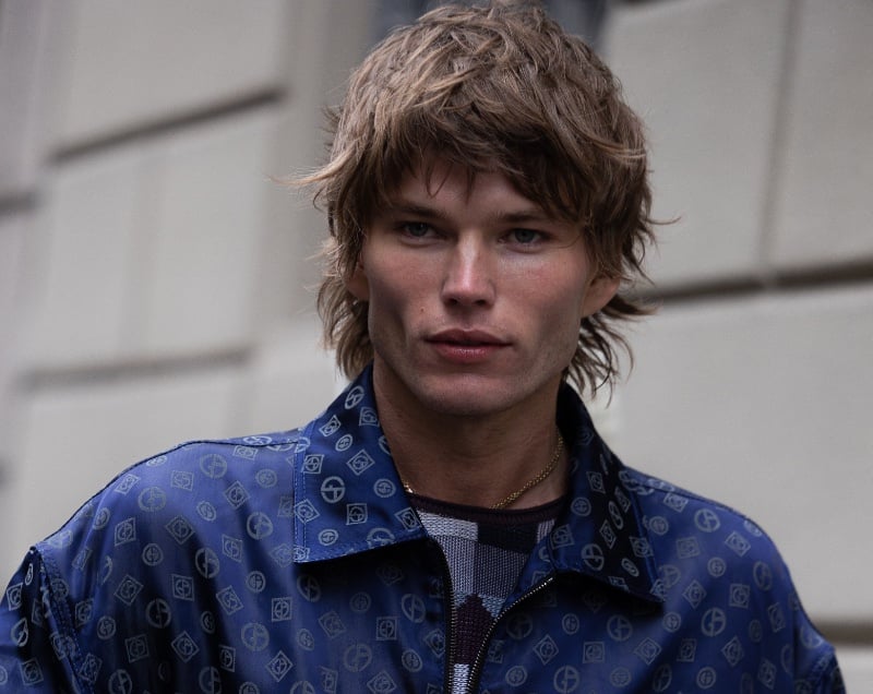 Jordan Barrett with a shaggy wolf cut
