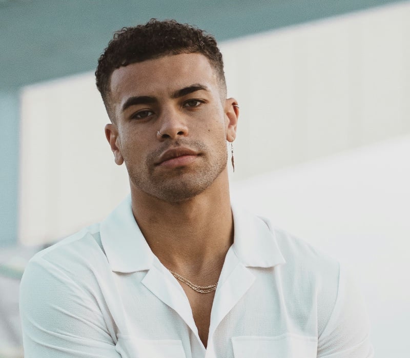 short curly hair fade men