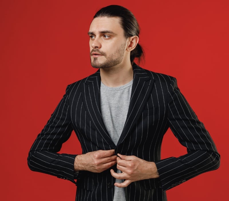 slick back man bun