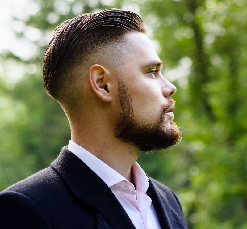 slick back with drop fade