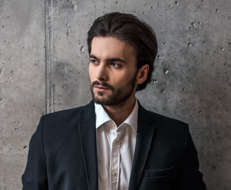 slick back with volume men