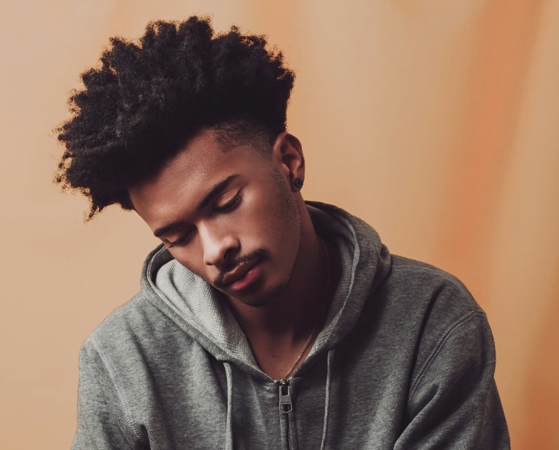 afro with low fade