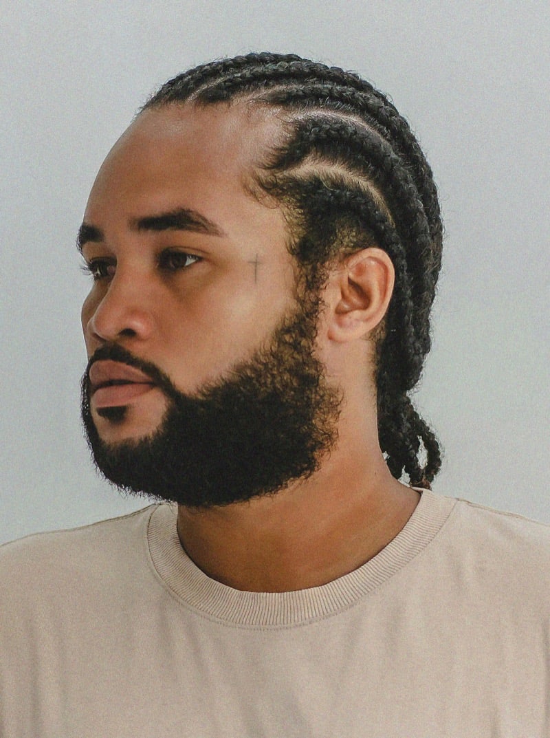cornrows ponytail men