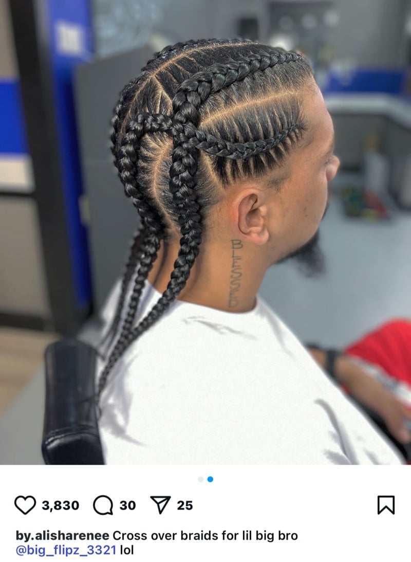criss cross cornrows men