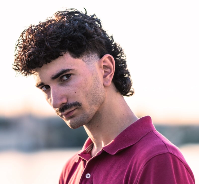 curly low fade mullet