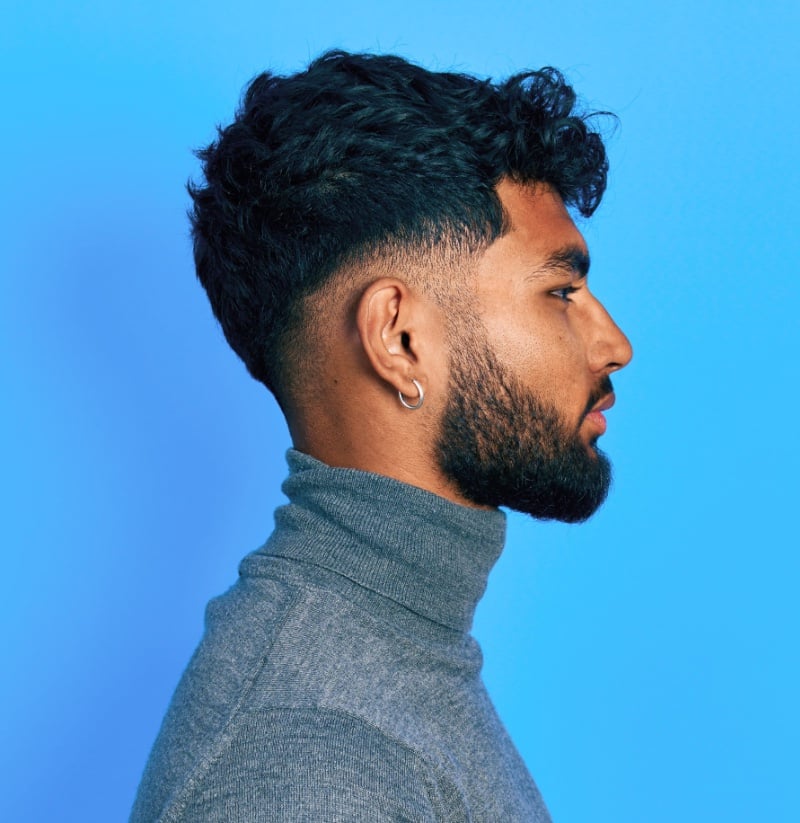 low fade curly hair