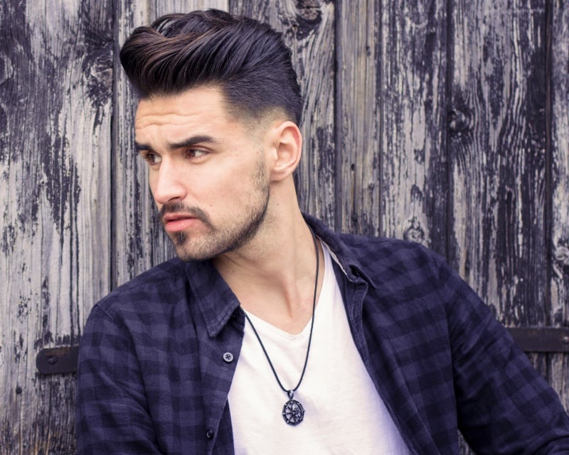 modern pompadour low fade