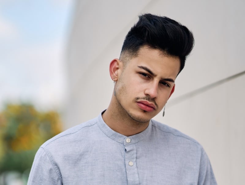 low fade pompadour