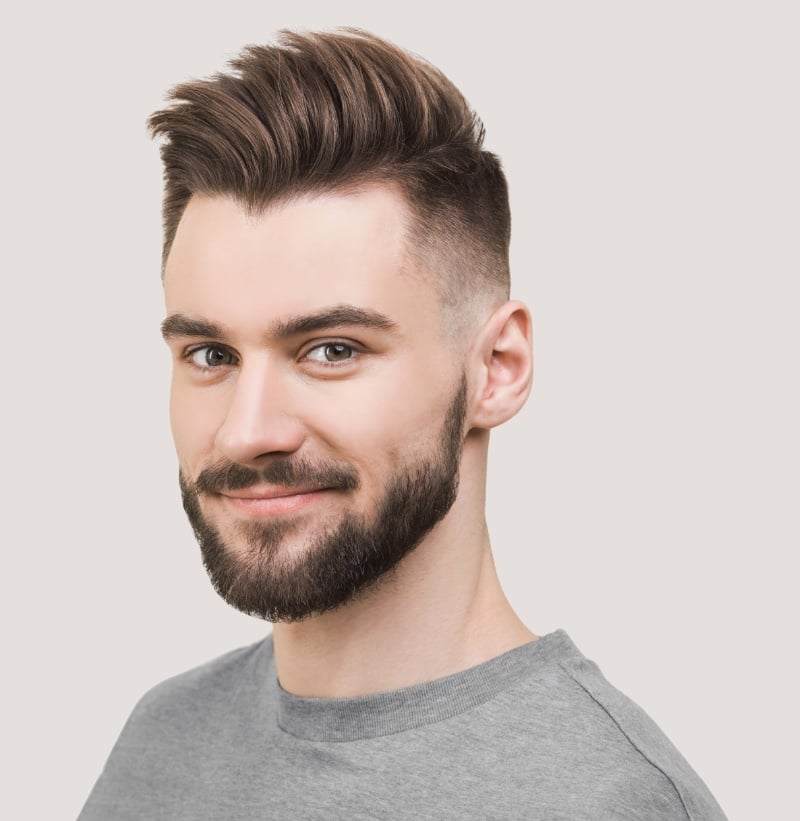 quiff mid fade men