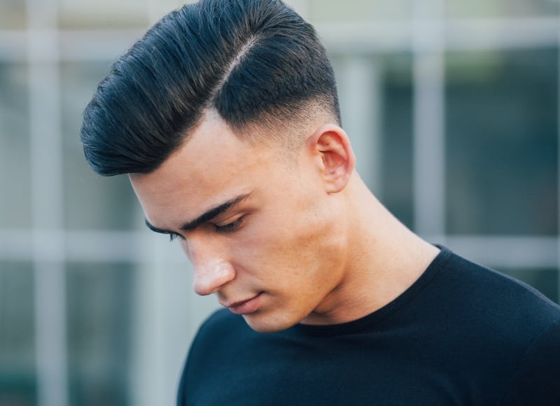 side part low fade