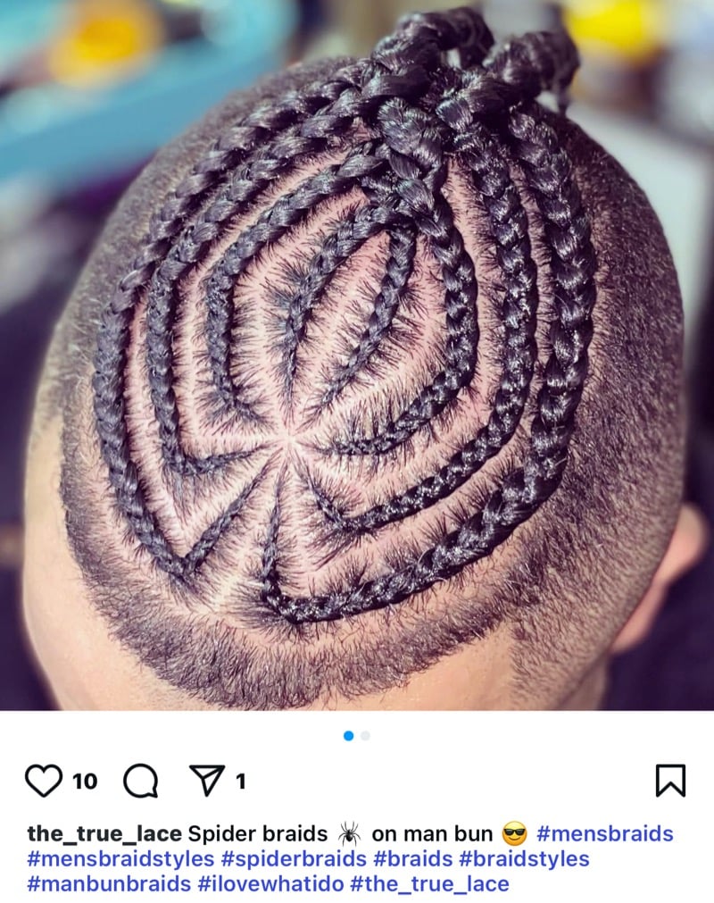 spider cornrows men