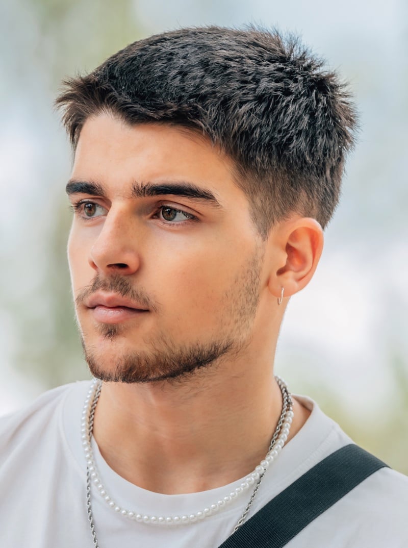 textured crew cut