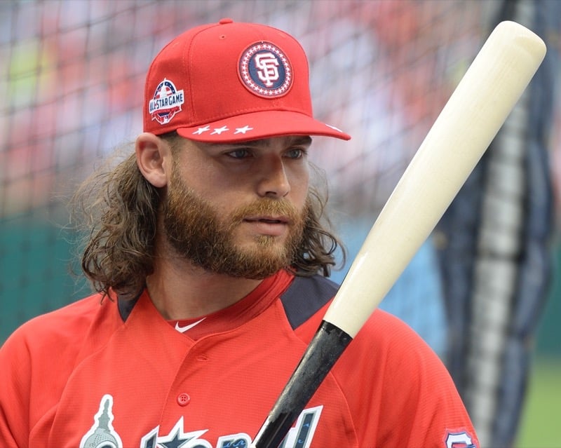 Brandon Crawford with a baseball flow haircut