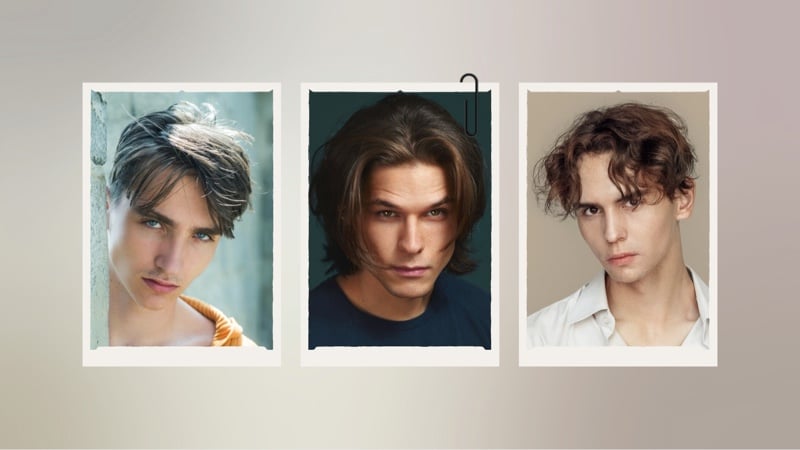 curtain haircut men with center-parted fringe