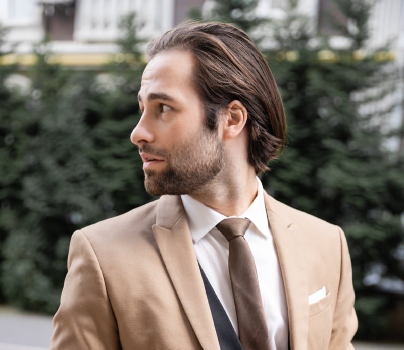 textured slick back men