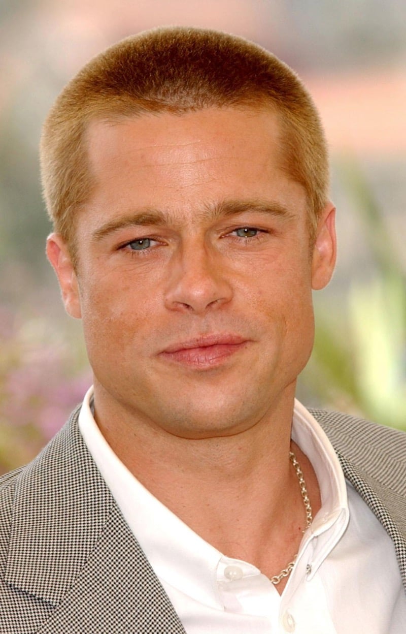 Brad Pitt with a blonde buzz cut