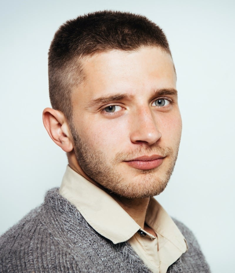 classic brush cut haircut
