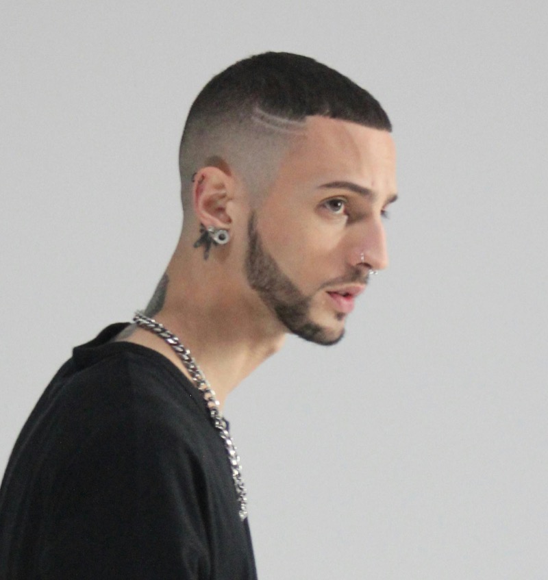 buzz cut with high skin fade