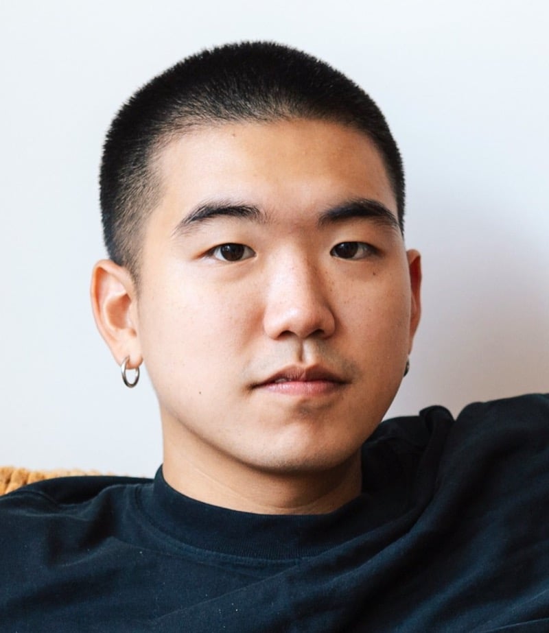 Asian low taper buzz cut