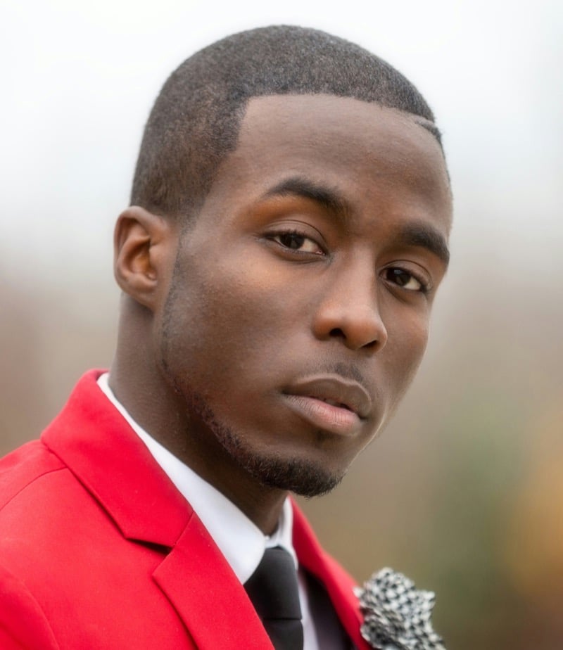 buzz cut with part on a Black man
