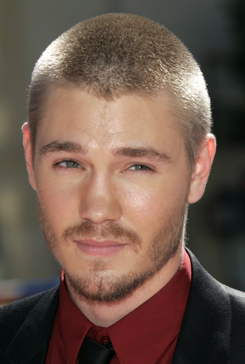 Chad Michael Murray with a blonde buzz cut