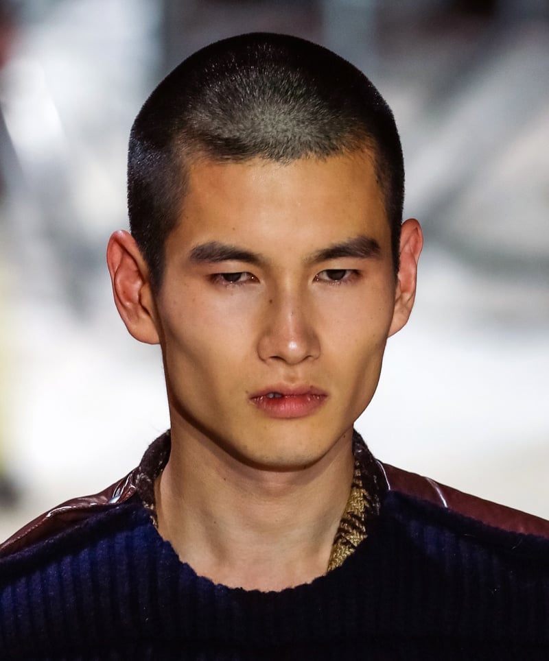 classic buzz cut Asian man