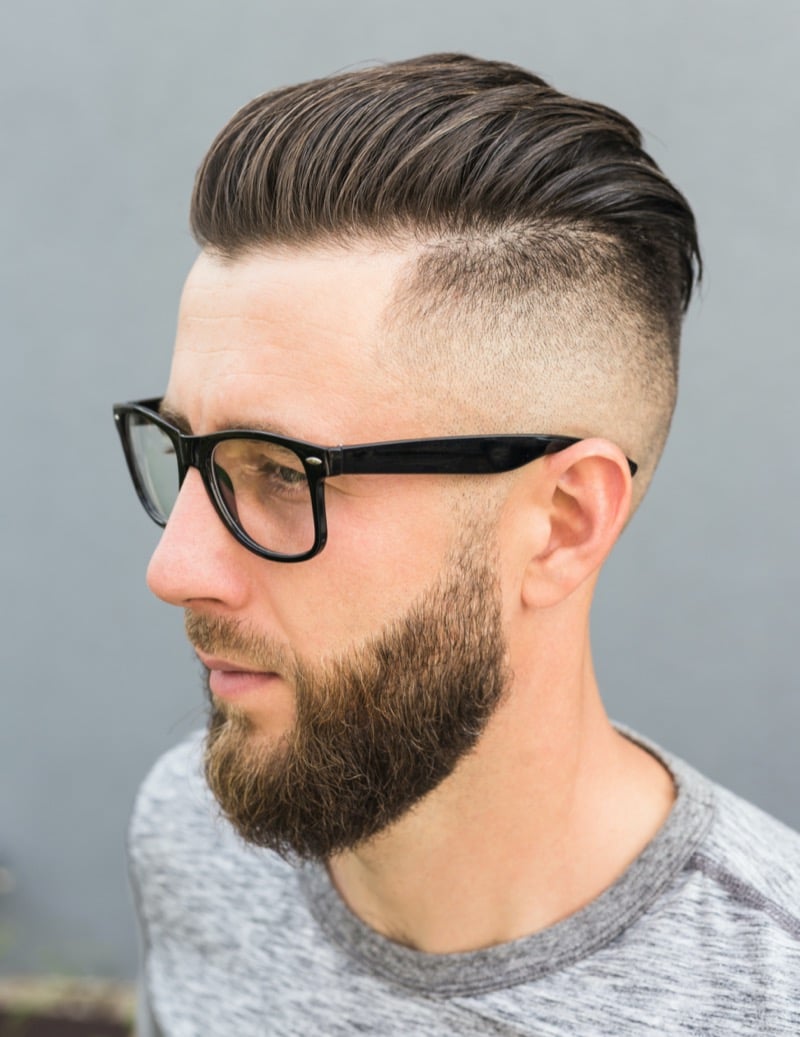 comb over with high skin fade