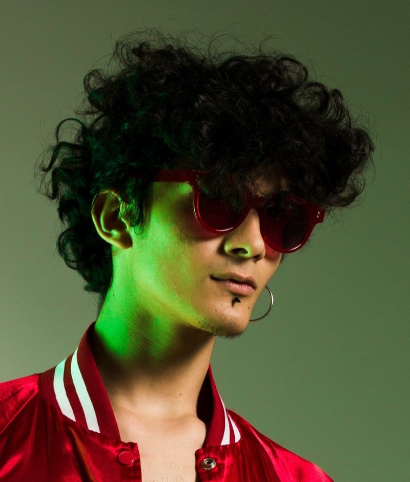 curly wolf cut for men