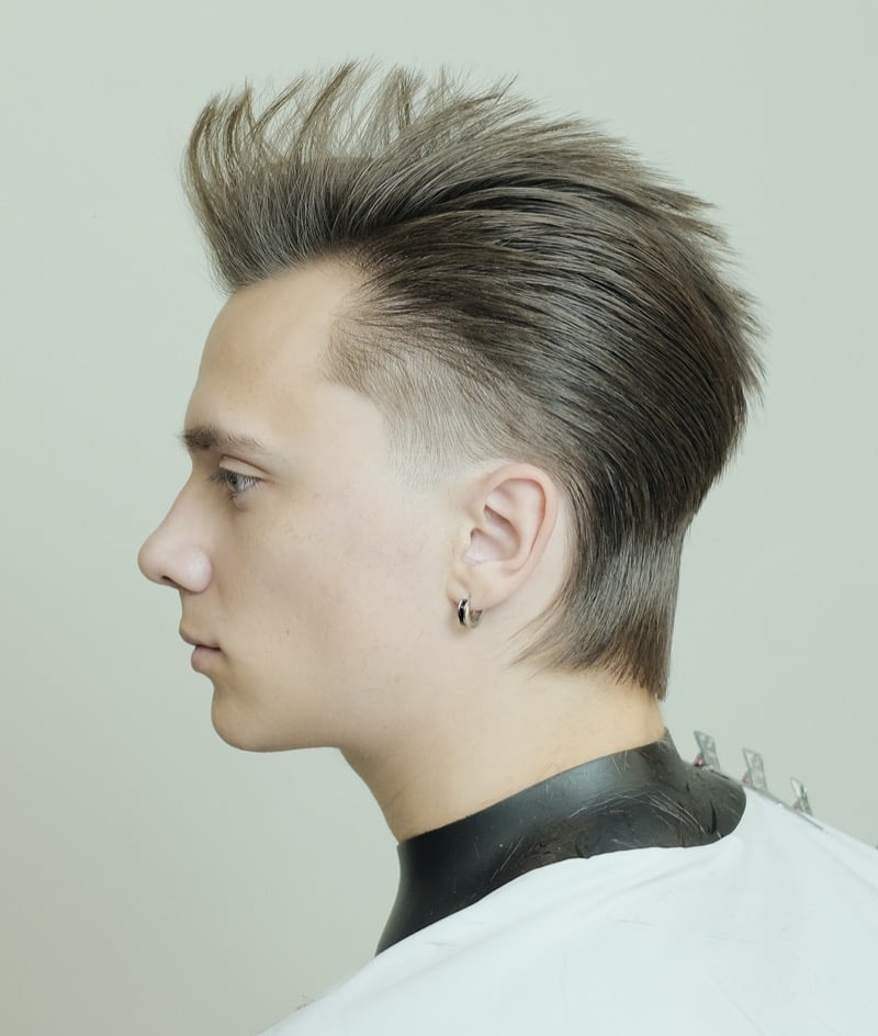 faux hawk mullet men