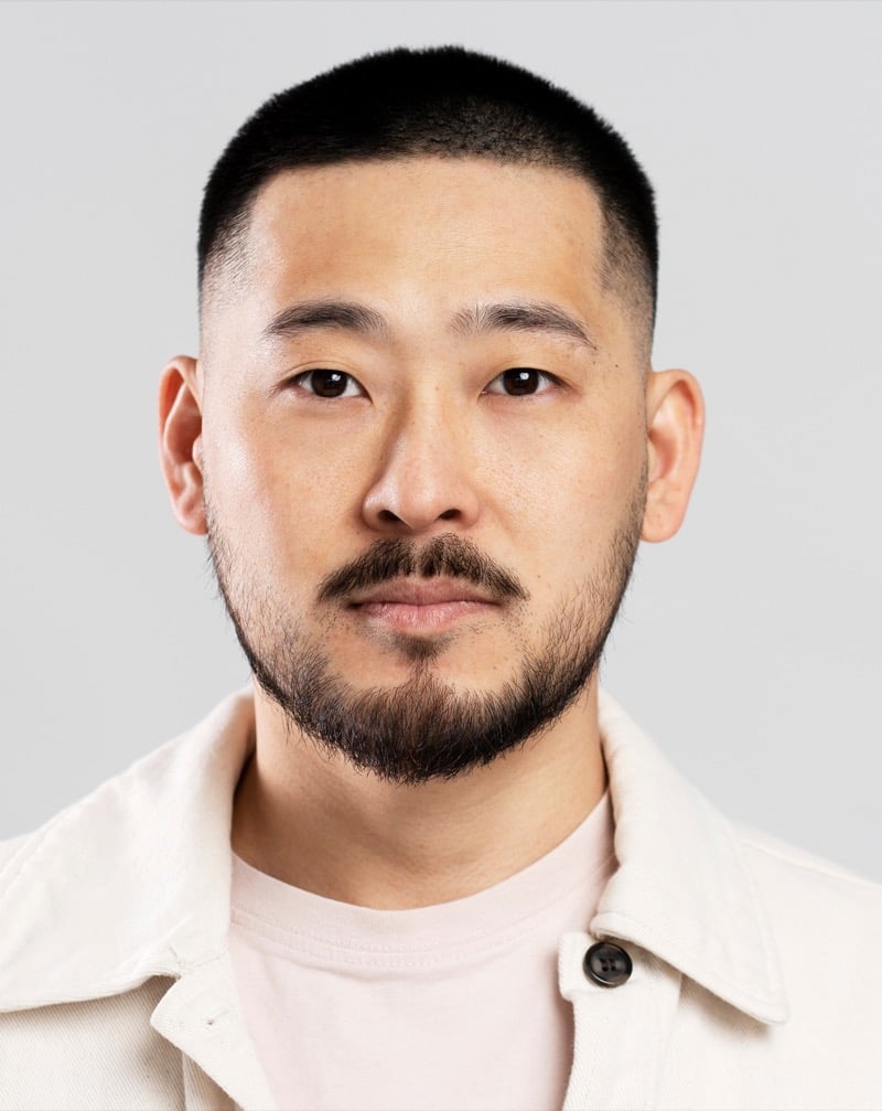 high fade buzz cut Asian man