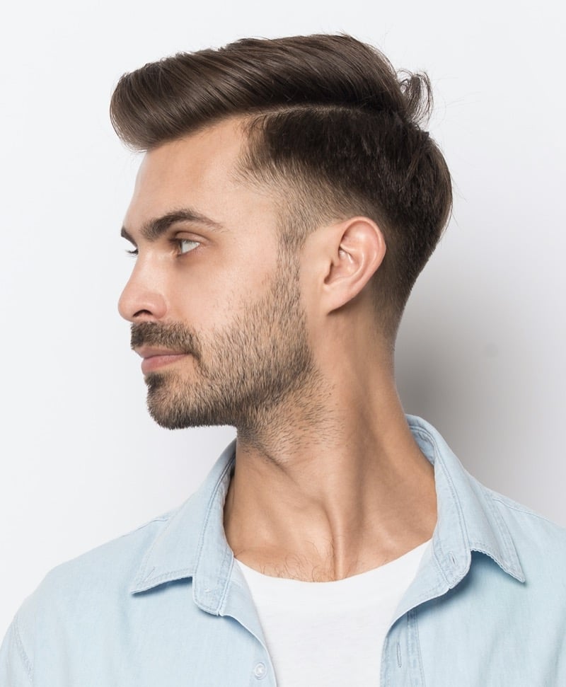 mid fade side part