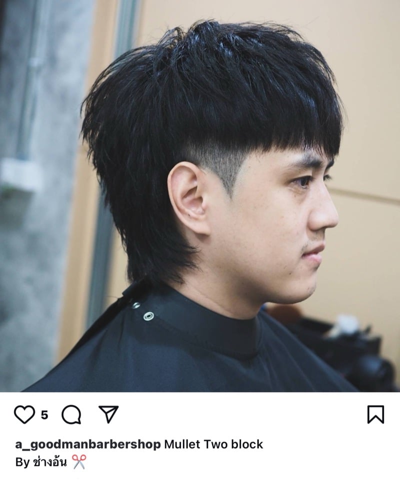 mullet two block haircut men