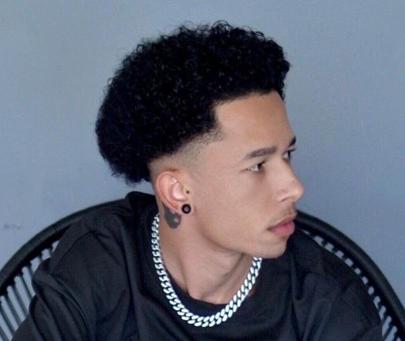 short afro with low skin fade
