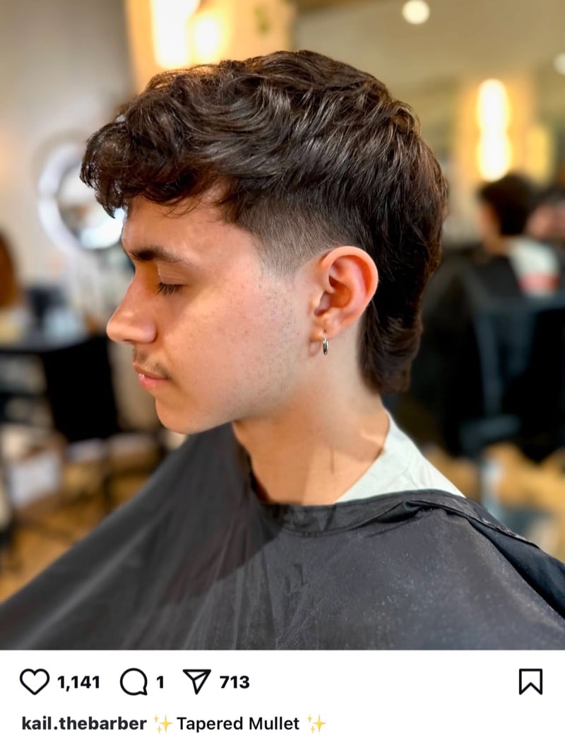 tapered mullet haircut men