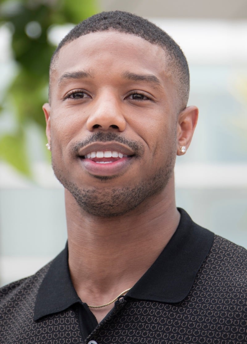 Michael B. Jordan with a temp fade buzz cut