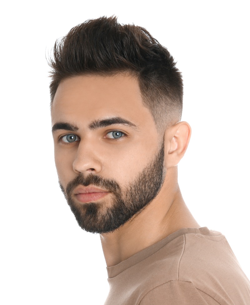 quiff with blurry fade