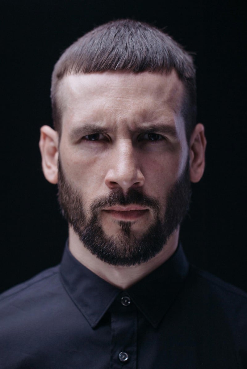Caesar cut straight hair men