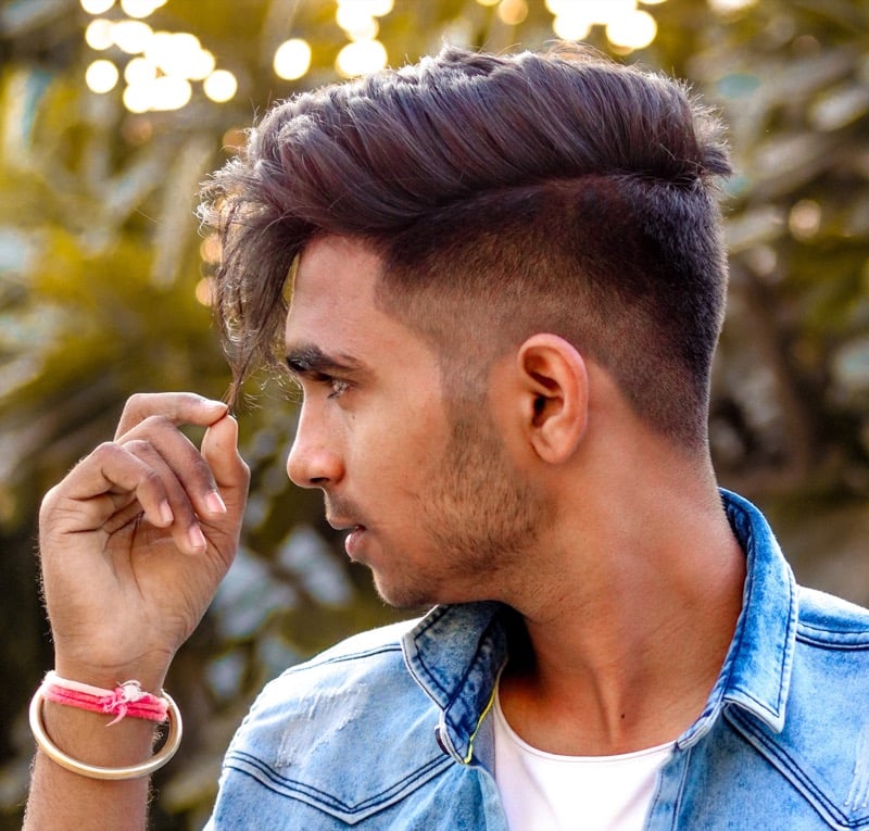 comb over with temple fade