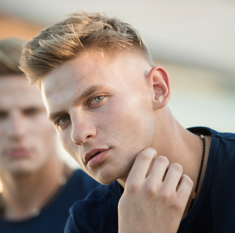 crew cut with razor fade