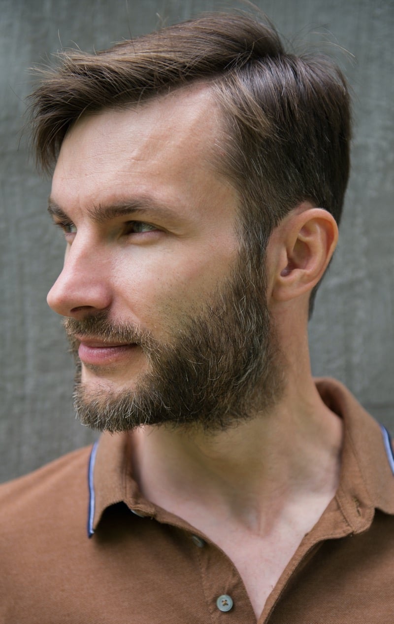 diagonal side part men