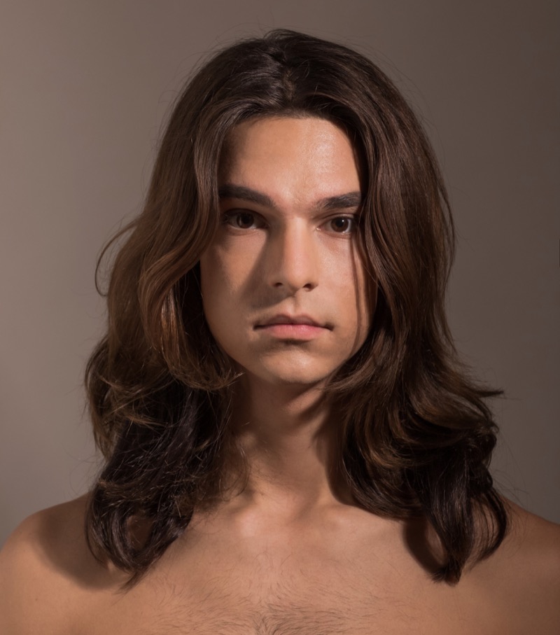 layered waves straight hair men