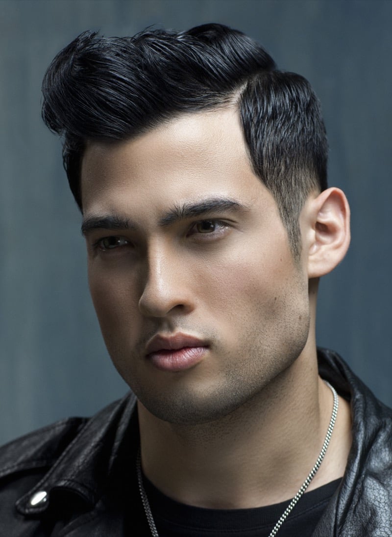 pompadour with side part