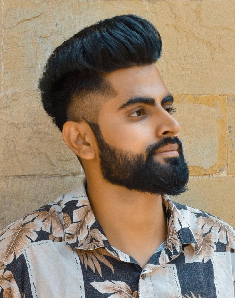 pompadour with temple fade