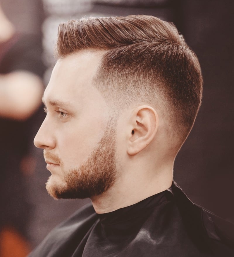 side part with burst fade