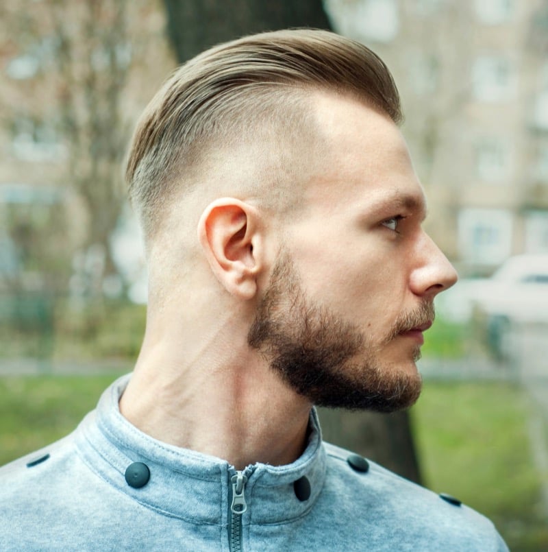 slick back with razor fade