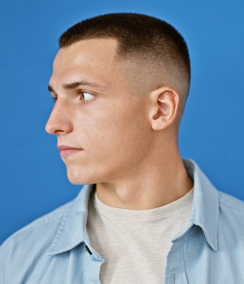 military buzz cut fade