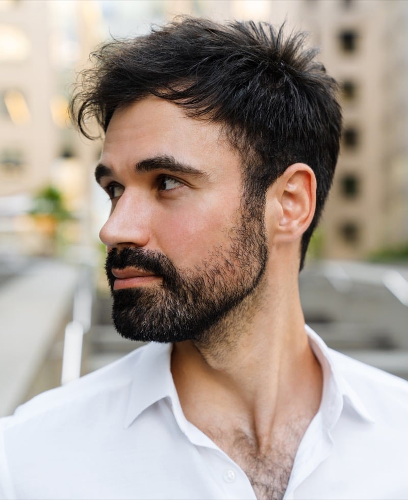 textured crop receding hairline