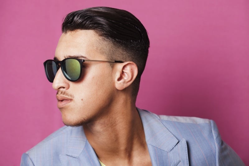 slicked back undercut men